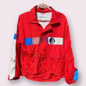 Vintage 80'S COURT TECH Track Suit Jacket/ Windbreaker Only Adult Unisex Medium